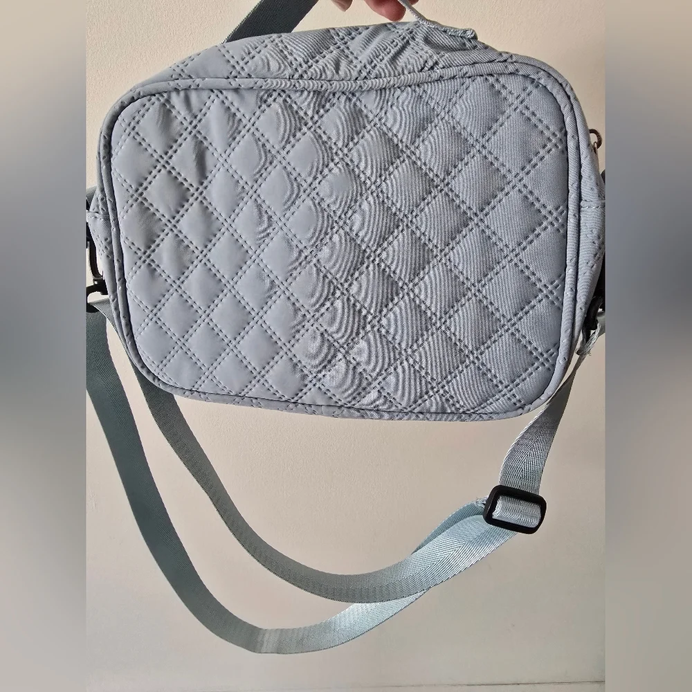 Blue Quilted Weekender Travel Bag + Matching Crossbody Set - Picture 6 of 8